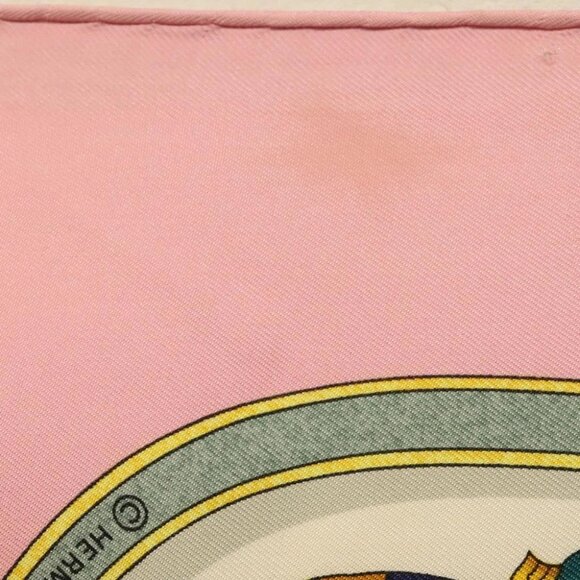 HERMES Carre 90 Scarf ""Qu importe le flacon"" Silk Pink Auth 135496 - Picture 8 of 14